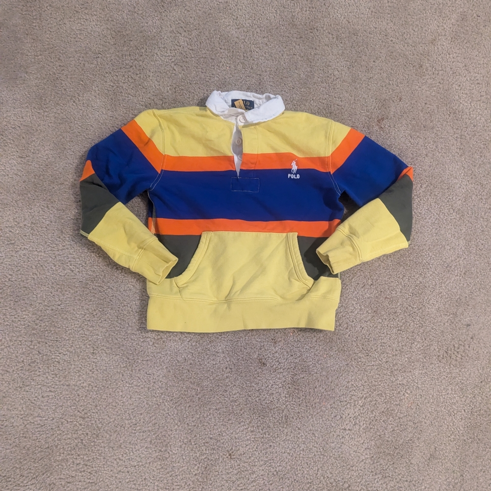 Colorful Striped Rugby Shirt Ralph Lauren Big Boys Size Medium 10-12